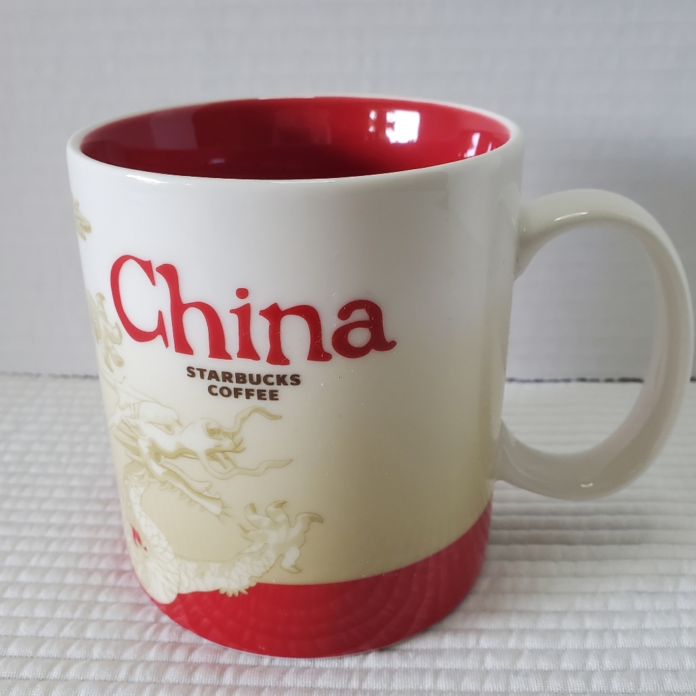 Starbucks China 2017 Coffee Mug Tea Cup Ceramic 16oz Red International Countries